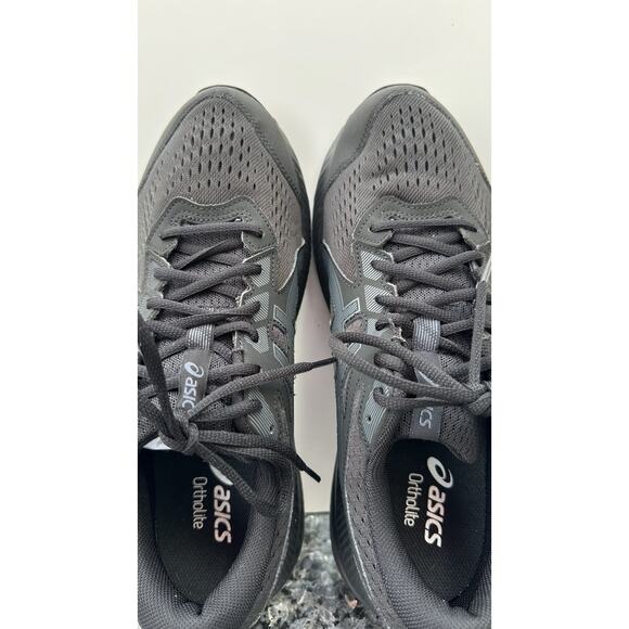 Asics Gel Contend 9 Mens Size 12 Wide Triple Black Mesh Running Sneakers Shoes.